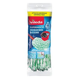 Vileda Microfibre Mop, White/Green, One Size