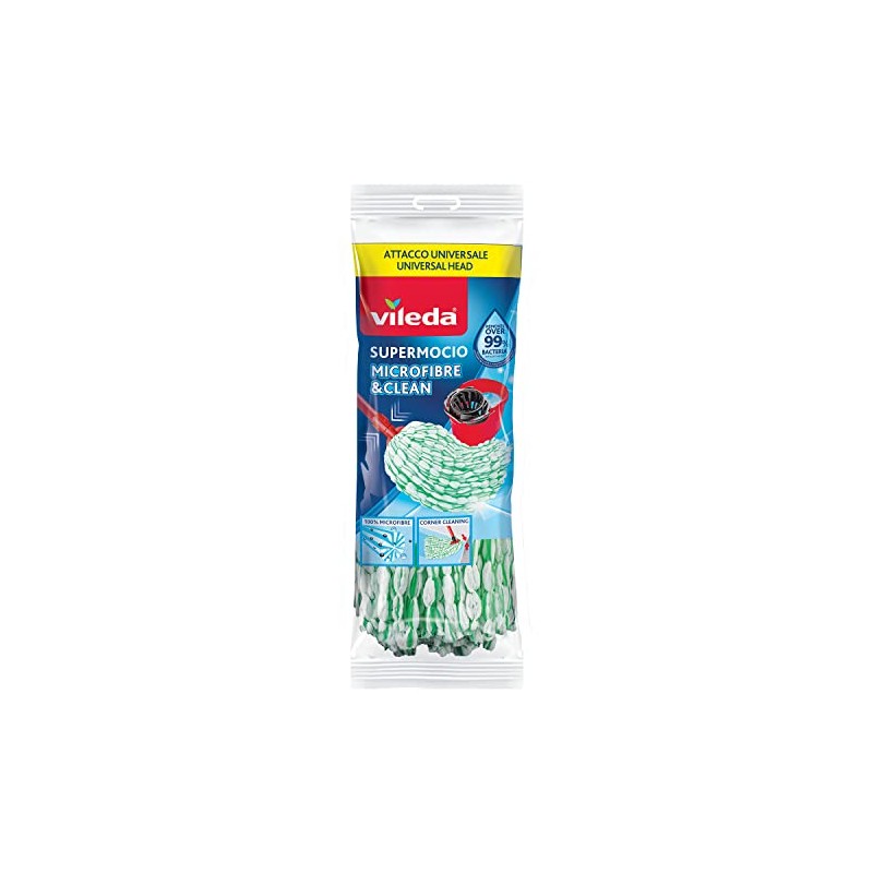 Vileda Microfibre Mop, White/Green, One Size