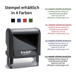 Trodat Printy, Personal Stamp with Desired Text and Logo Load, Self-Inking Company Stamp (Black, 47 x 18 mm, Printy 4912)
