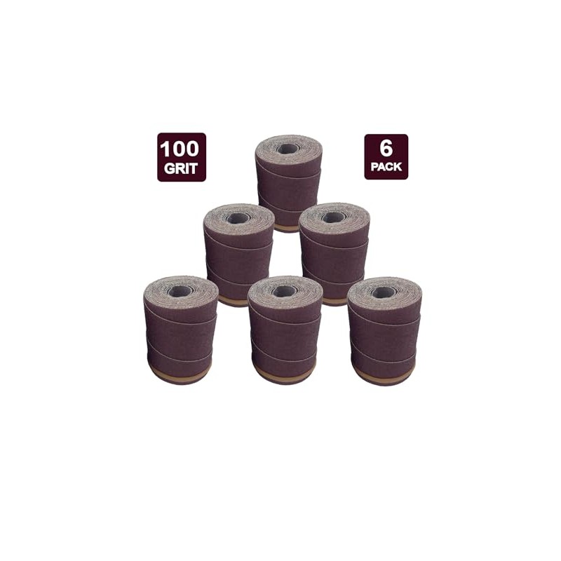 Ready-to-Wrap Sandpaper Rolls | 100 Grit | 6 Pack |