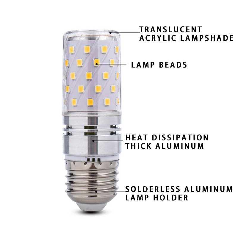 Lxcom Lighting E26 LED Bulbs 16W 4000K Candelabra Light 150