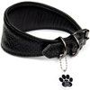 FAVPET Luxury Genuine Leather Greyhound Collar Wide with QR Code