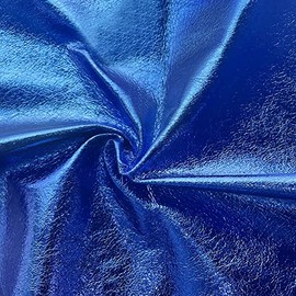 XHT 90cm x 137cm Metallic Leatherette Fabric Sparkle Faux Leather Fabric for Sewing Crafts Apparel Party Decoration-Blue