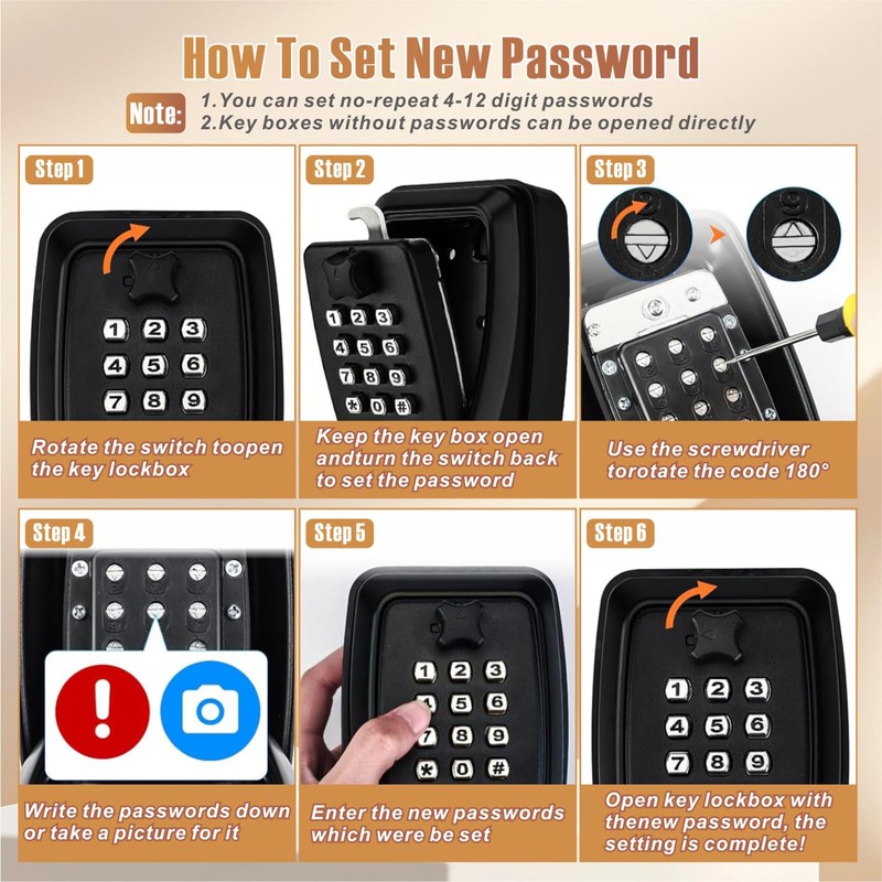 Lylxienty Key Safe Wall Mounted Outside, Key Safe Box Outdoor