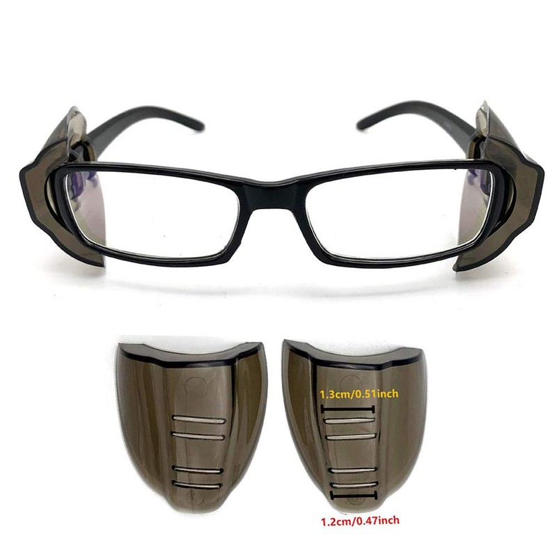 2 Pairs Safety Glasses Side Shields, Flexible Anti-Slip On Side