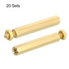 PATIKIL 30mm+6mm M3 Standoff Screws, 40 Pack Brass Hex PCB