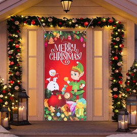 200 x 90 cm Christmas Door Cover Decoration Gnome Door Curtain Door Decoration Banner for Outdoor Indoor Home School Party Photo Background