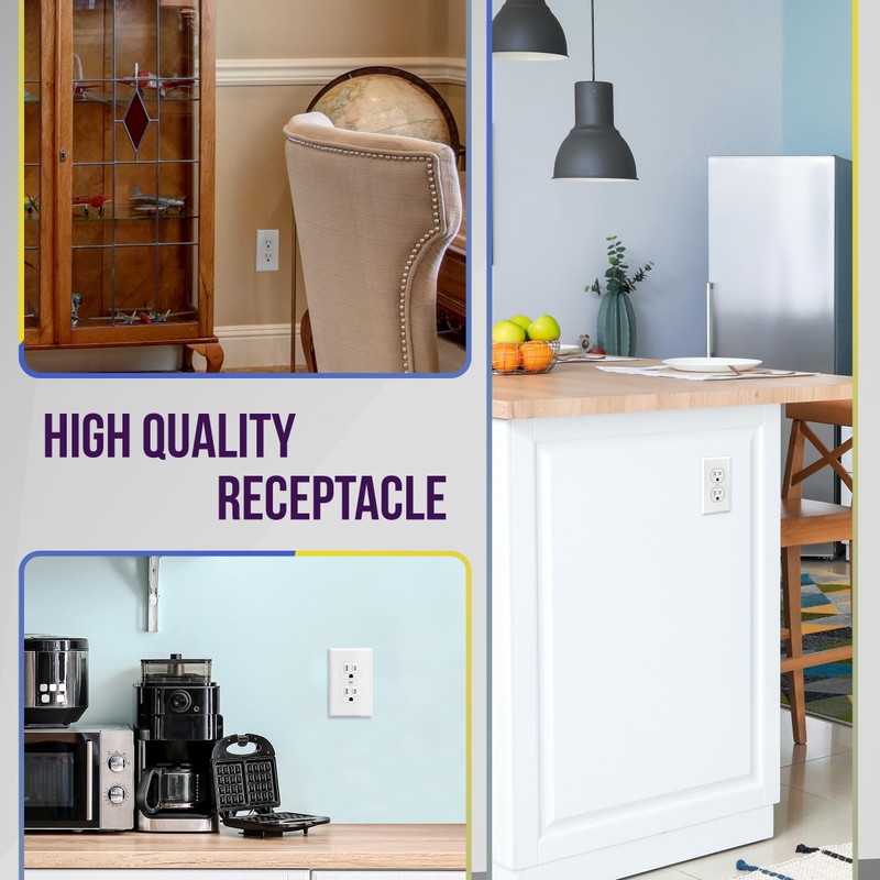 ENERLITES Duplex Receptacle Outlets and Wall Plates Bundle, Tamper-Resistant Electrical