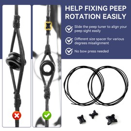 HDWGGD Archery Peep Tuner Replacement for Bowmar Archery Peep Sight Aligner - Fix Peep Rotation Without Bow Press (Black)