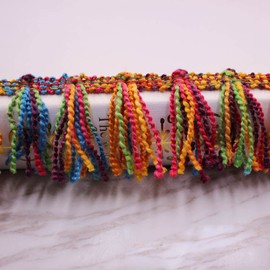 5 Yards Knitting Tassel Fringe Trim Ribbon Handwork DIY Craft Sewing Lace Accessory for Clothing Curtain Pillow Home Party Wedding Craft Decoration