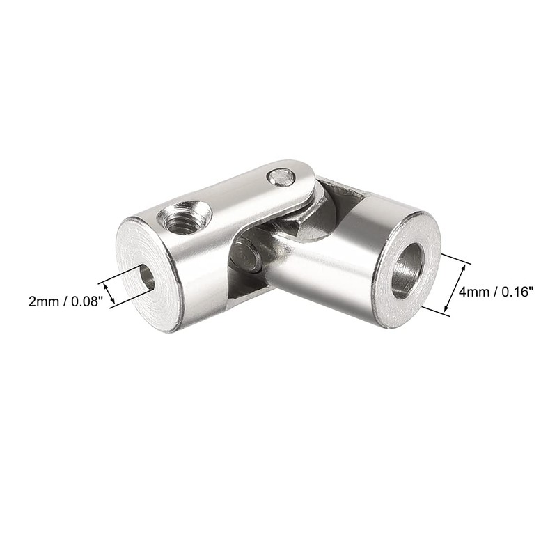 sourcing map 2mm to 4mm Rotatable Universal Steering Shaft Coupler