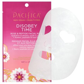 Pacifica Hyaluronic Acid and Chamomile Clean Beauty Vegan and Cruelty-Free Thyme Rose & Peptide Facial Sheet Mask for Fine Lines and Dry Skin Moisturizing Anti-Aging Launch 1 Count / 퍼시피카 히알루론산과 카모마일 클린 뷰티 비건 및 동물 실험을 거친 미세 라인과 건조한 피부를 위한 타임 로즈 앤 펩타이드 페이셜 시트 마스크 보습 안티에이징 출시 1 Count