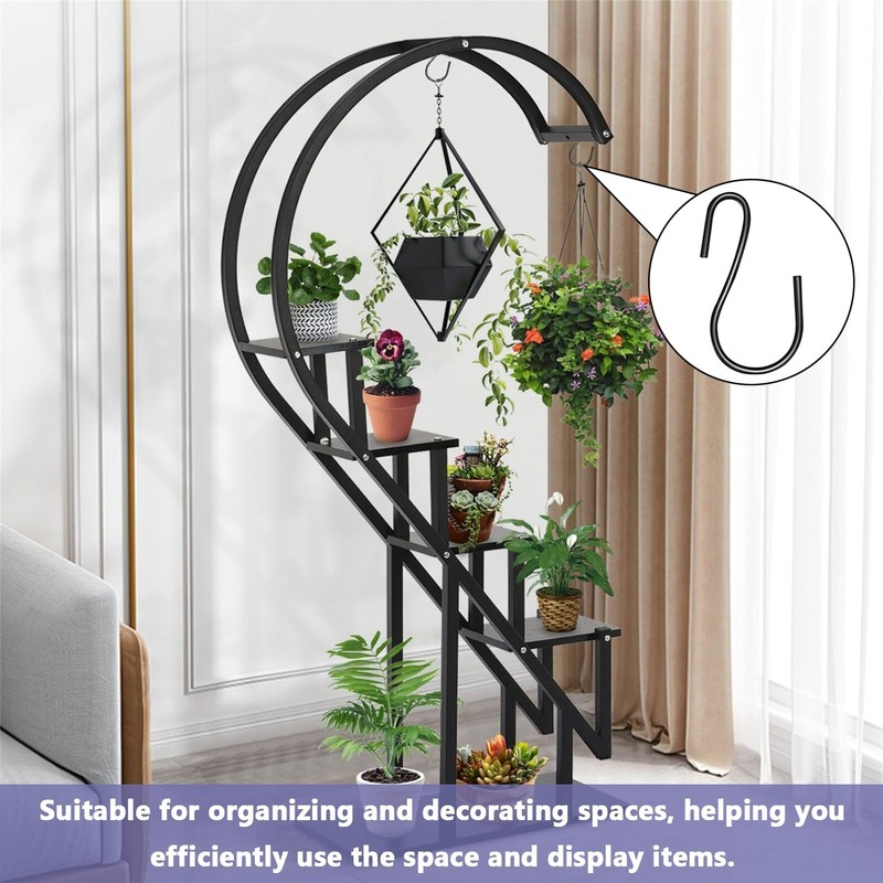 20PCS Mini S Shaped Hooks - Black Stainless Steel, Heavy