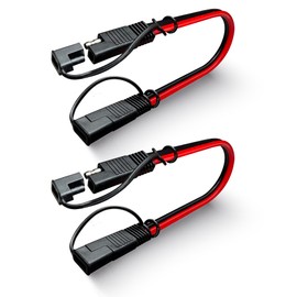 2PCS 10 Gauge 2 Pin Quick Disconnect Polarized Wire Harness 12in SAE Connector Bullet Lead Cable for Motorcycle Boat Car Tractor