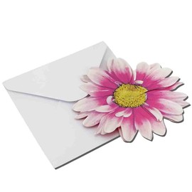 Pink 3-D Flower Pop Up Cards - 4" Wide, Set of 6, Birthday Invitations, Greeting, Wedding Favors, Thank You, Baby Shower, Gender Reveal, Craft Projects, Gift Tags, Valentine's Day, Easter
