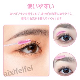 ADOFUN Disposable Eyelash Brush Eyelash Combs [100 Pieces] Set, Large Capacity, For Eyelash Extensions, Eyebrows, Pine Brush, Soft, Eye Makeup Cosmetics, For Beginners, Professional Use (Pink)