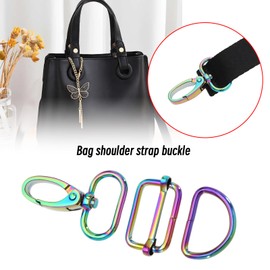 EMSea 18PCS Rainbow Hardware Buckles Clasp Set Include Colorful Swivel Hook with D Rings and Sliding Buckle for Making Keychain Lanyard Dog Collar Bag Purse Hardware DIY Craft