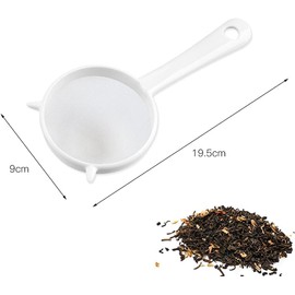 Fine Mesh Plastic Strainer,Kitchen Handheld Plastic Screen Mesh Tea Leaf Strainer Flour Sieve Colander, Flour Sieve Colander Kitchen Accessories White Large