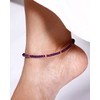 Jewboo Natural Amethyst Anklet Bracelet For Women Beach Foot Jewelry