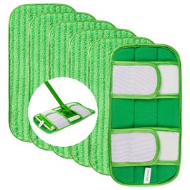 Antoble Reusable Pads Compatible with Flash Speedmop - Washable Microfiber Mop Pad Refills by Turbo - 12 Inch Floor Cleaning Mop Head Pads Work Wet and Dry - 6 Pack