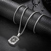 murtoo Pendant Necklace for Men, Stainless Steel Compass Mens Necklace