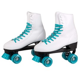 C SEVEN C7skates Quad Roller Skates | Retro Design (Teal, Women's 7 / Youth 6 / Men's 6)