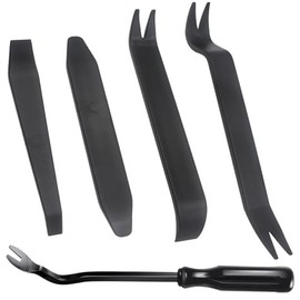 NASHRIO Trim Removal Tools, 5 Pcs Car Pry Tool Kit, No Scratch Plastic Pry Tool Kit,Car Door Audio Panel Trim Removal Set, Auto Clip Fastener Remover Pry Tool Set Car Upholstery Repair Kit (Black)