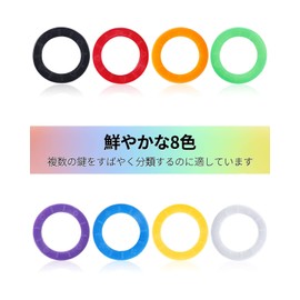 Pawfly 24 Pack 2.3cm Round Key Cap Cover Key Identifier Protector for Small Regular Round Flat Housekey(Not suitable for square keys or odd shaped keys), 8 Colors