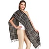 Exotic India Jet Black Cashmere Scarf from Nepal with Woven