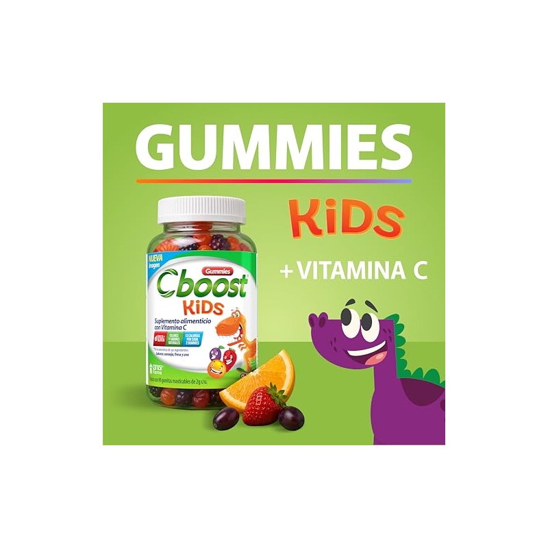 Cboost - Gomitas Kids Vitamina C para Niños, Sin Gluten,