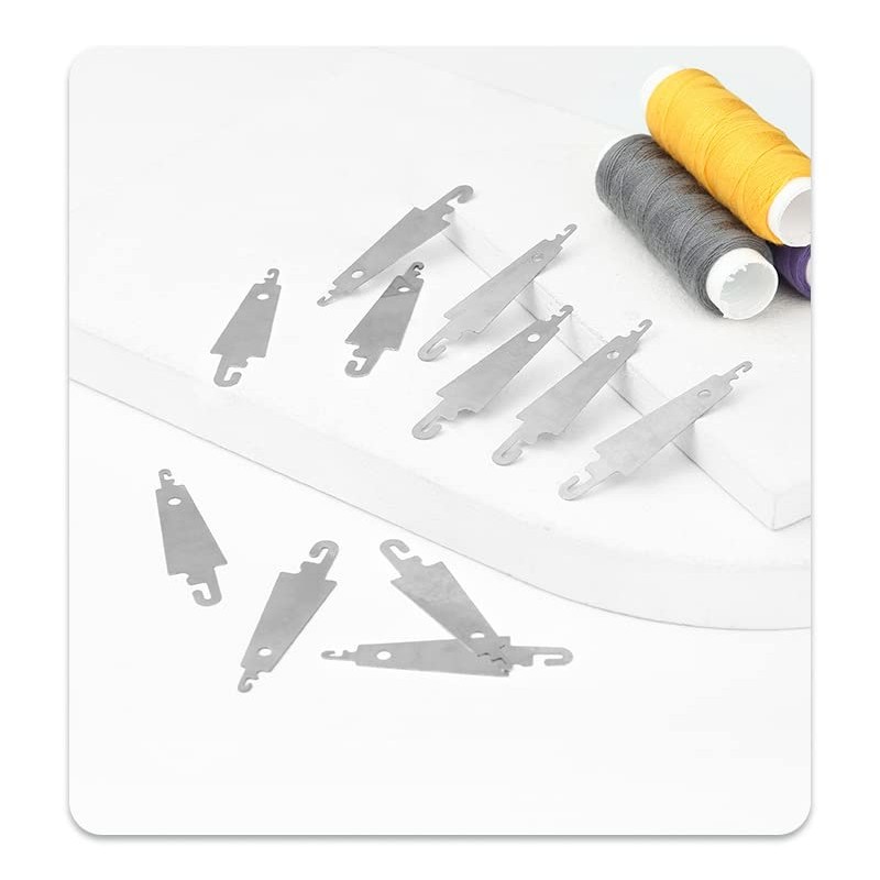BOBOZHONG Needle Threader, 100 Pieces Stainless Steel Needle Threader, Large-Eye