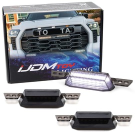 iJDMTOY 3pc Black-Out Smoked Lens Xenon White 9-LED Front Upper Grille or Side Markers Clearance Light Kit Compatible with Toyota 2022-up Tundra, 2023-up Sequoia TRD Pro ONLY