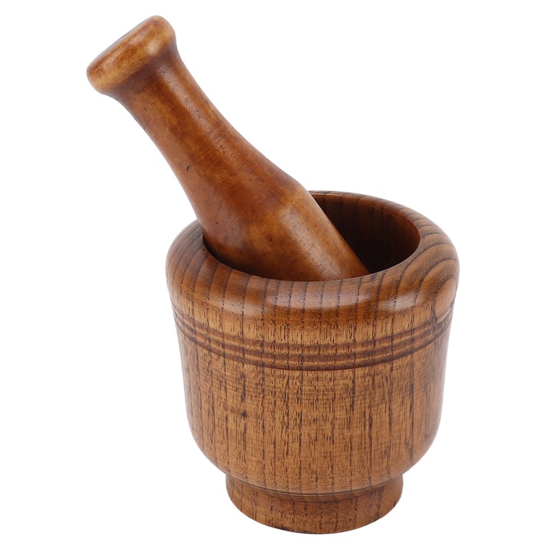 Garlic Grinder Bowl Jujube Wood Herb Crushing Bowl Multipurpose Spice
