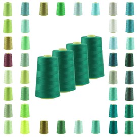 4 x 4572m Oeko-Tex Overlock Sewing Thread Colours 581 to 620, Colour: A612 Hay Green