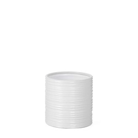 Torre & Tagus Ripple Ceramic Cylinder Vase Hand Crafted Classy Minimalist Design for Faux-Flower Center Piece Dining Room Living Room Accents