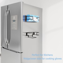 2Pack Magnetic Glove Dispenser Box Holder for Fridge Wall Mount Hold Tissue Paper Wipes, Fit for Kitchens Garages Car RVs Workshops Gardens Toolbox Hospitals Offices Metal