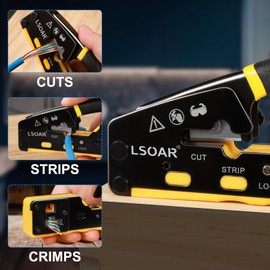 Lsoar RJ45 Crimper Pass Through RJ45 Crimp Tool Kit