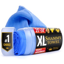 Premium XL Shammy Towel for Car - (34”x25”) - Super Absorbent Chamois Cloth - Spots and Scratch-Free - Reusable Car Drying Towels