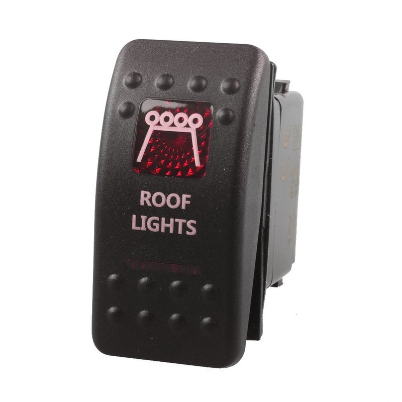 Mintice™ 12 V Car Red LED Light Illuminated Rocker Switch