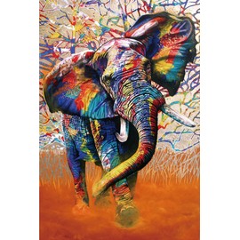Puzzles for Adults 1000 Pieces Wooden Puzzle Elephant Painting Hands On Game Family Decoration (F6, 1000 Pieces)