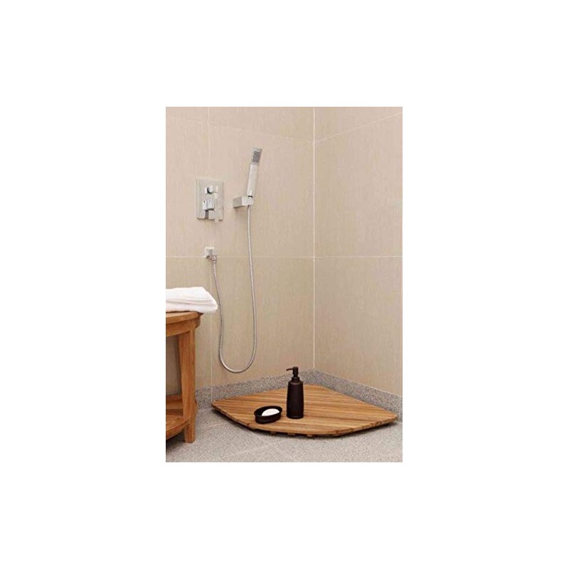 Bare Decor Dania Corner Shower Spa Mat, 24 by 24-Inch,