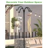 4-Hooks Shepherds Hooks for Outdoor, 92" Heavy Duty Bird Feeder