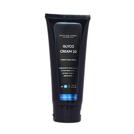 Nuestra Tierra Cosmetica Glyco Cream 10, Crema Corpo-Facial Despigmentante con Ácido Glicólico al 10%, pH 3.8, Uso Facial y Corporal, 100g