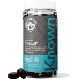 Tasty 1600mg Shilajit Gummies - 50% Fulvic Acid, B12 - Energy & Metabolism - Natural Blackcurrant Flavour - 60 Vegan Gummies, 1 Month Supply