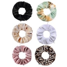 Thoquene Pack of 6 Scrunchies, Soft Elastic Hair Scrunchies
