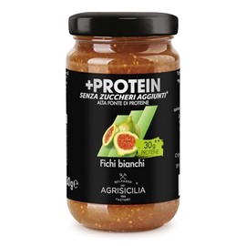 Agrisicilia +Protein fichi bianchi, fonte di proteine, senza zuccheri aggiunti vasetto 240 grammi ideale per colazione e merenda