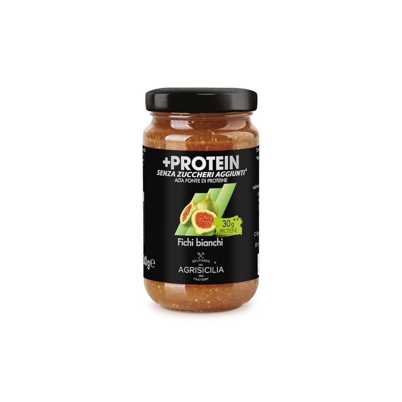 Agrisicilia +Protein fichi bianchi, fonte di proteine, senza zuccheri aggiunti