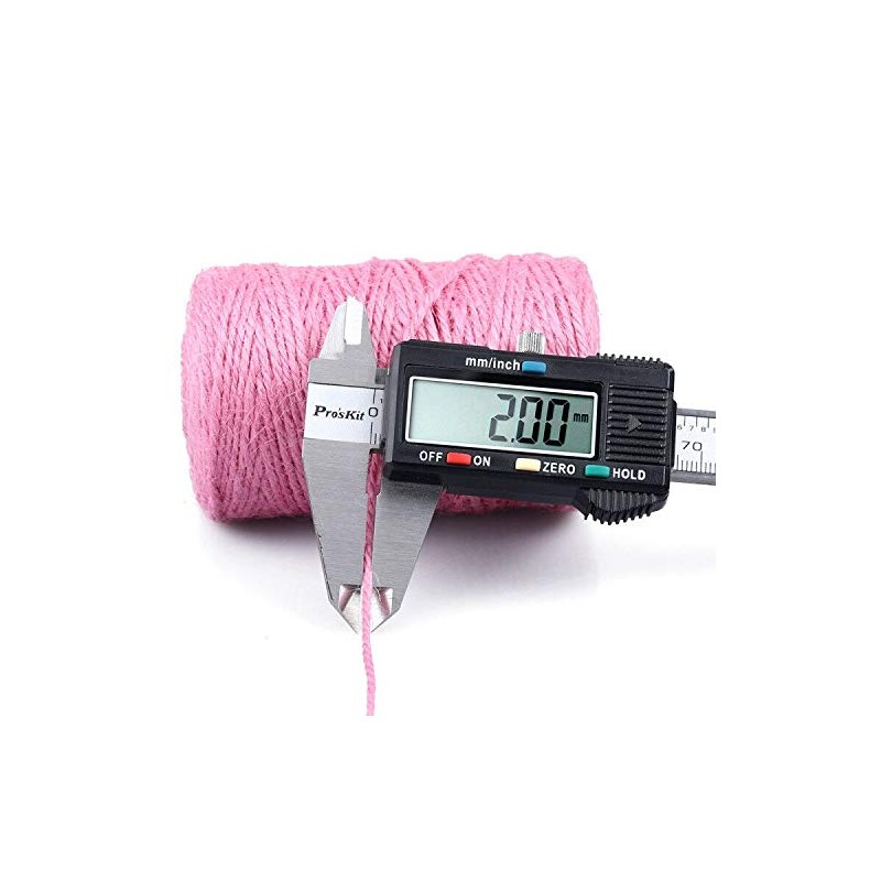 G2PLUS Pink Jute String Twine 2MM, 100M Natural Garden Jute