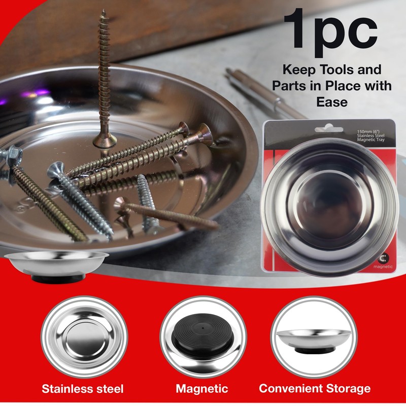 Magnetic Bowl – 6-Inch Stainless Steel Tray with Strong Magnetic