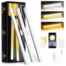 CZYJPRL Dimmable 12 Inch Ultra Thin Under Cabinet Lighting, Under Cabinet Lights Plug in, Multi-Color Super Bright LED Lights Bar Under Counter Lights Indoor for Kitchen, Shelf, Closet, Desk (3 Pack)